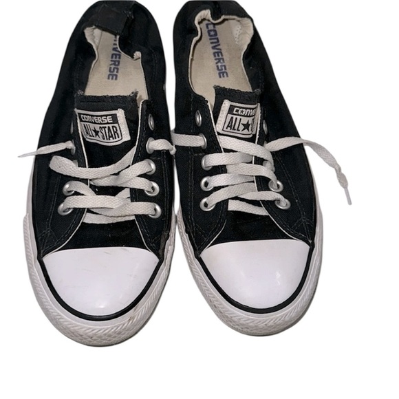 Converse Black Canvas Sneakers with White Accents size 11 - Picture 1 of 9